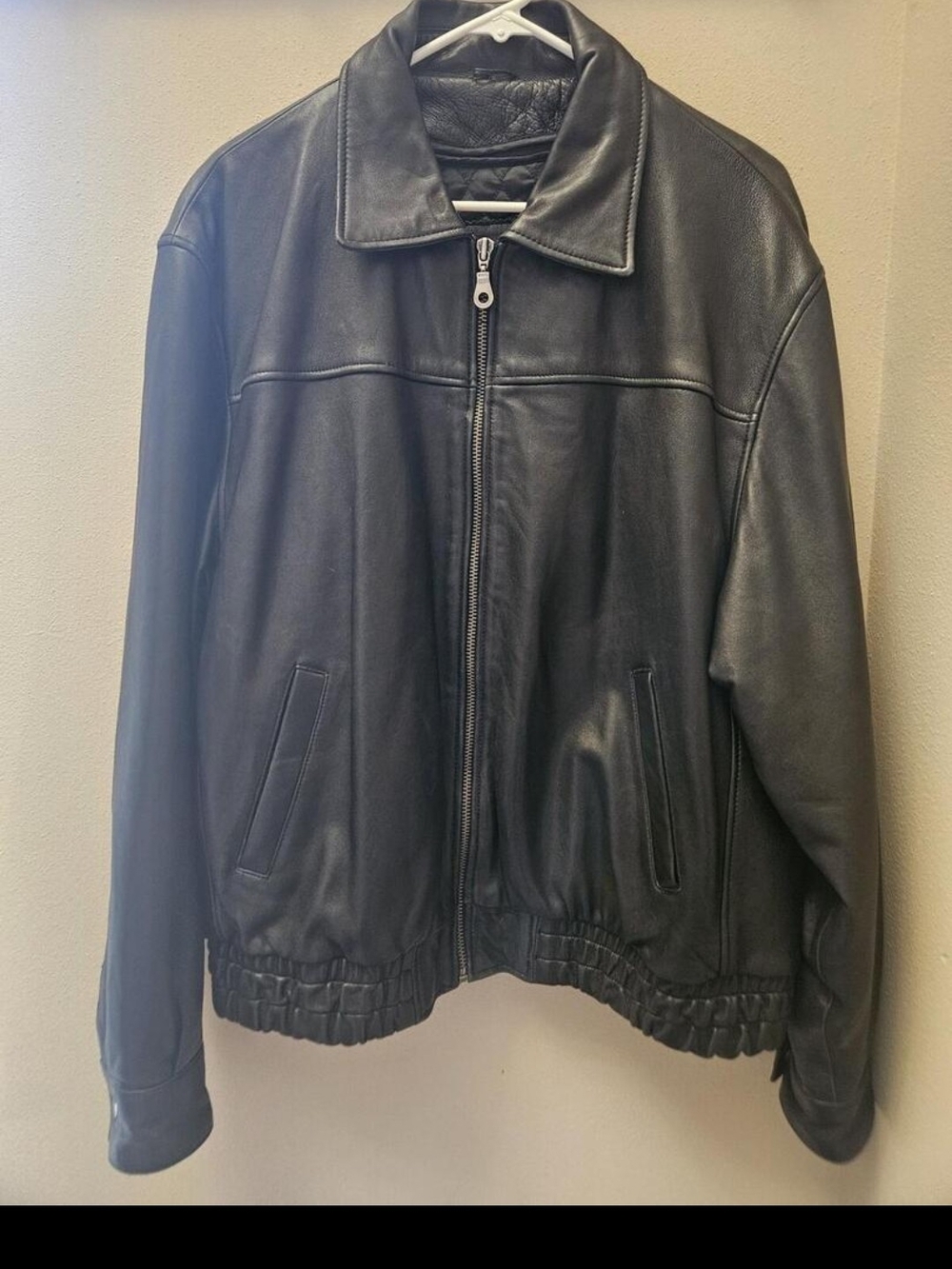 Wilson Black Quilted Leather Jacket with Thinsulate